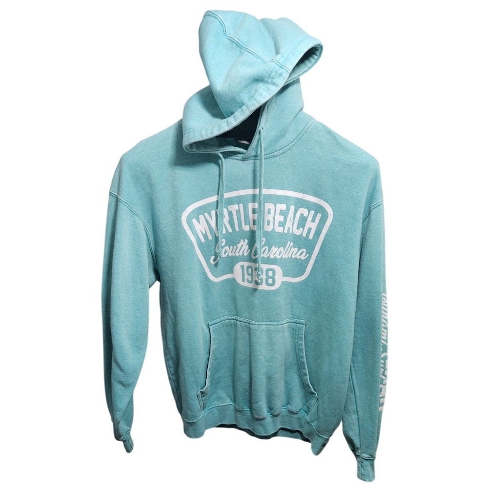 Tsunami Surf Shop‎ Myrtle Beach South Carolina Hoodie Teal XL Graphic Pullover